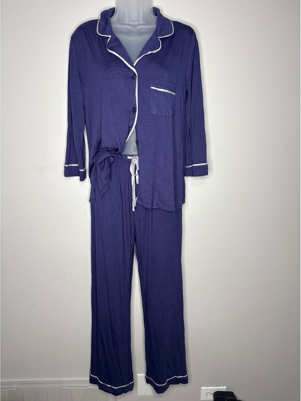 Simply Vera Vera Wang Navy Blue Rayon Spandex Pajama set XS